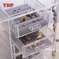 Countertop Large Capacity Earring Necklace Display Stand Acrylic Jewelry Chest Box